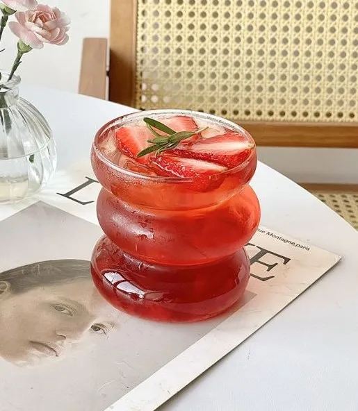 “Big” Glastasse mit Bubble Design – 2er Set