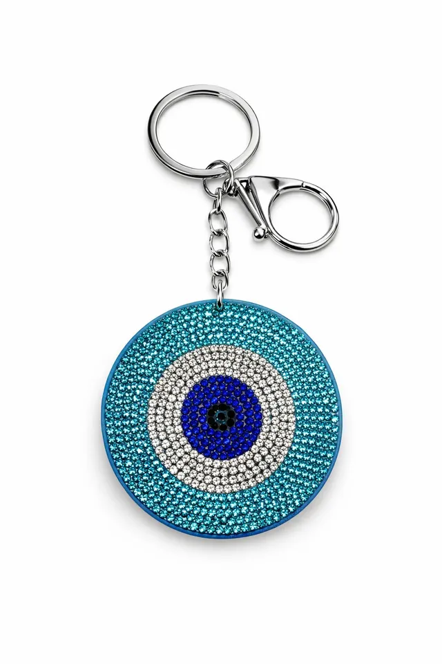 „Blaues Auge“ Strass-Schlüsselanhänger