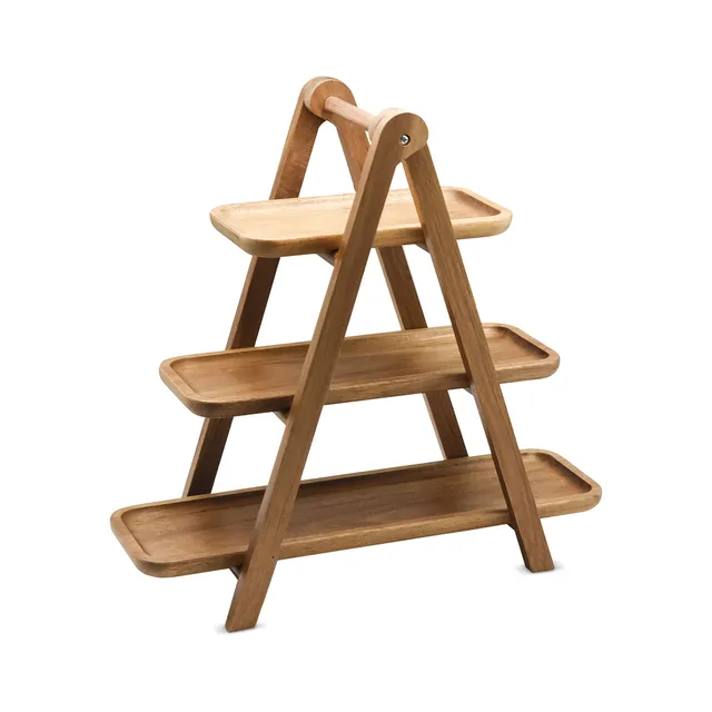 „Luma“ Akazienholz Etagere im Leiterdesign