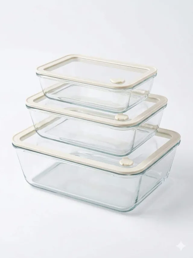 Premium Glas-Frischhaltedosen – Rechteckig