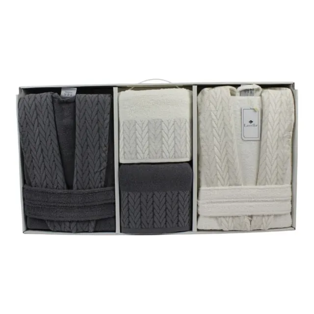 „Sena“ Handtuch & Bademantel-Set – 6 teilig