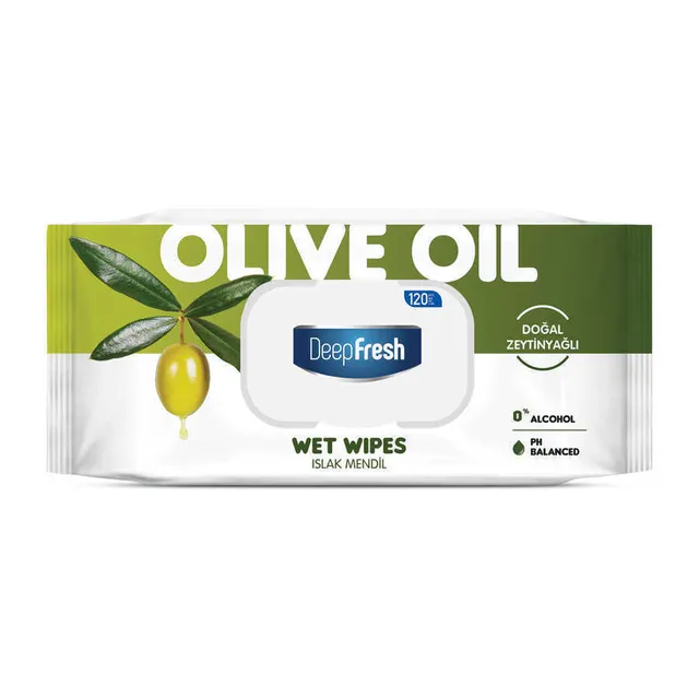 DeepFresh „Olive Oil“ Feuchttücher – 120 Stück
