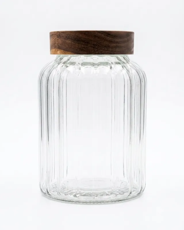 „Space“ Vorratsglas mit Akaziendeckel – 20cm