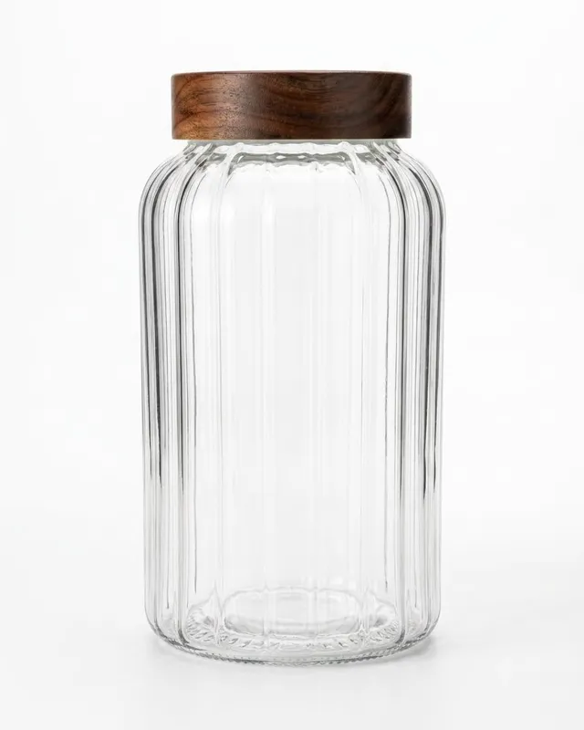 „Space“ Vorratsglas mit Akaziendeckel – 25cm