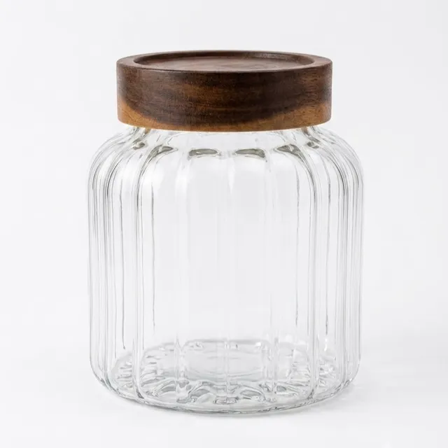 „Space“ Vorratsglas mit Akaziendeckel – 15cm