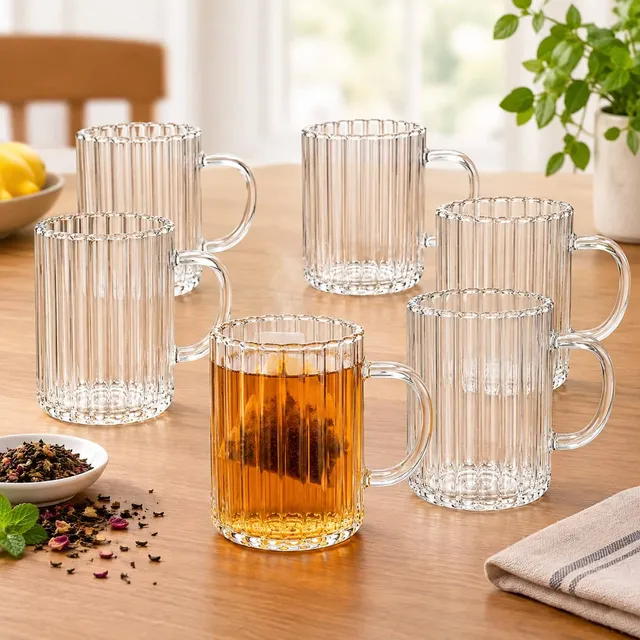 „Cup“ Glastassen mit Henkel- 6er Set