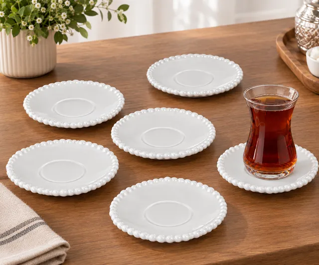 „Pearly“ Teeglasunterteller – 6er Set