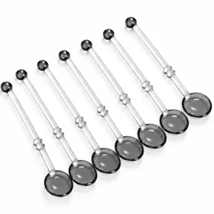 Glas-Teelöffel - 6er Set Rauchgrau